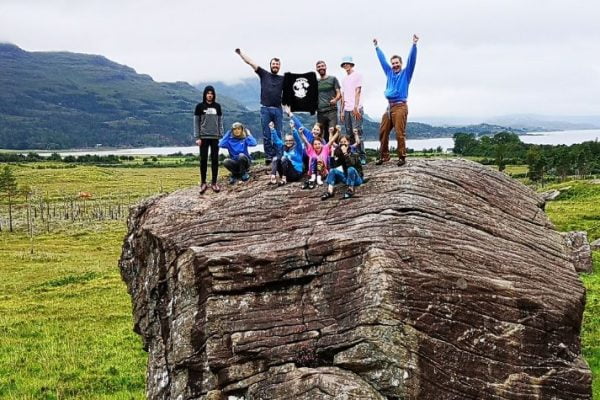 Club members climbing