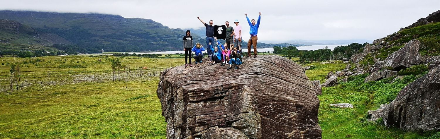 Club members climbing