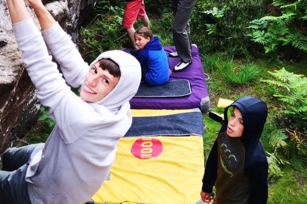 Club members climbing