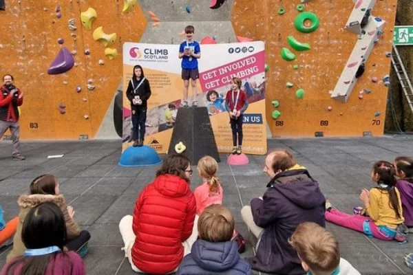 Vacancy: ClimbScotland – Competition Officer 1 Young climbers on podium
