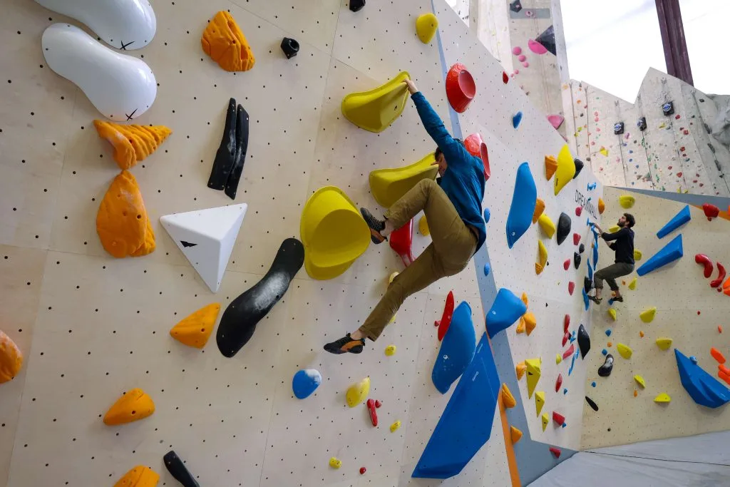 New World-Class Bouldering Facilities at Edinburgh Climbing Arena 1 Climber on new bouldering facilities at EICA, Ratho.
